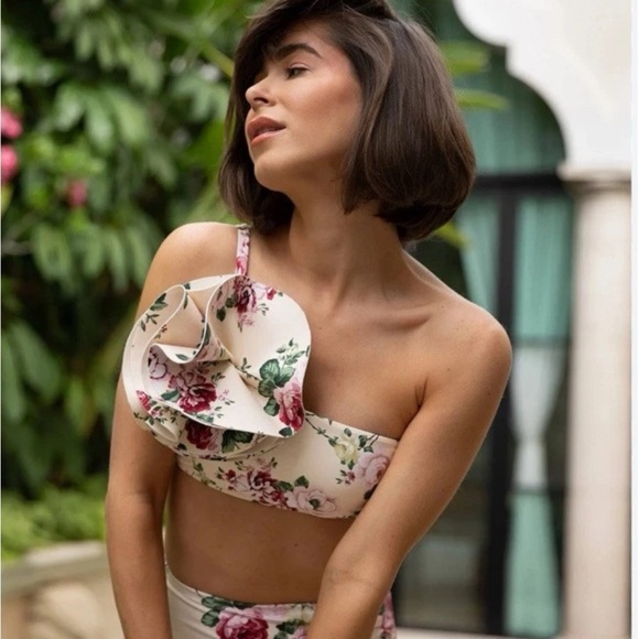 Antonio Melani Rosette One Shoulder Bungalow Collection Swim Top Style: AM525304 - Picture 13 of 14